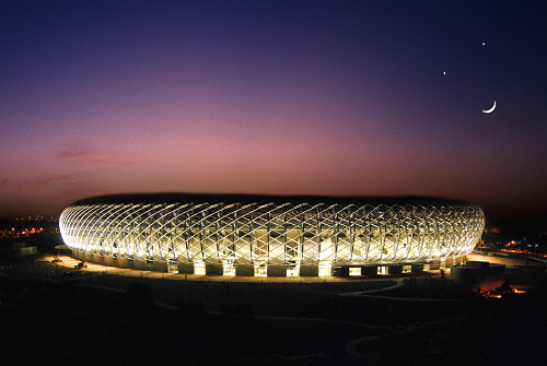 2009高雄世界運動會主場館夜景 天文奇景 木金伴月 2009高雄世界運動會主場館夜景 天文奇景 木金伴月